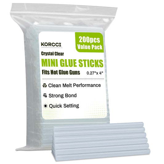 200 Pcs Mini Hot Glue Sticks, 0.27" Diameter and 4" Length – All Temperature Compatible for DIY, Crafting, Repairs – Strong Bond, Compatible with All 0.27" Mini Glue Guns