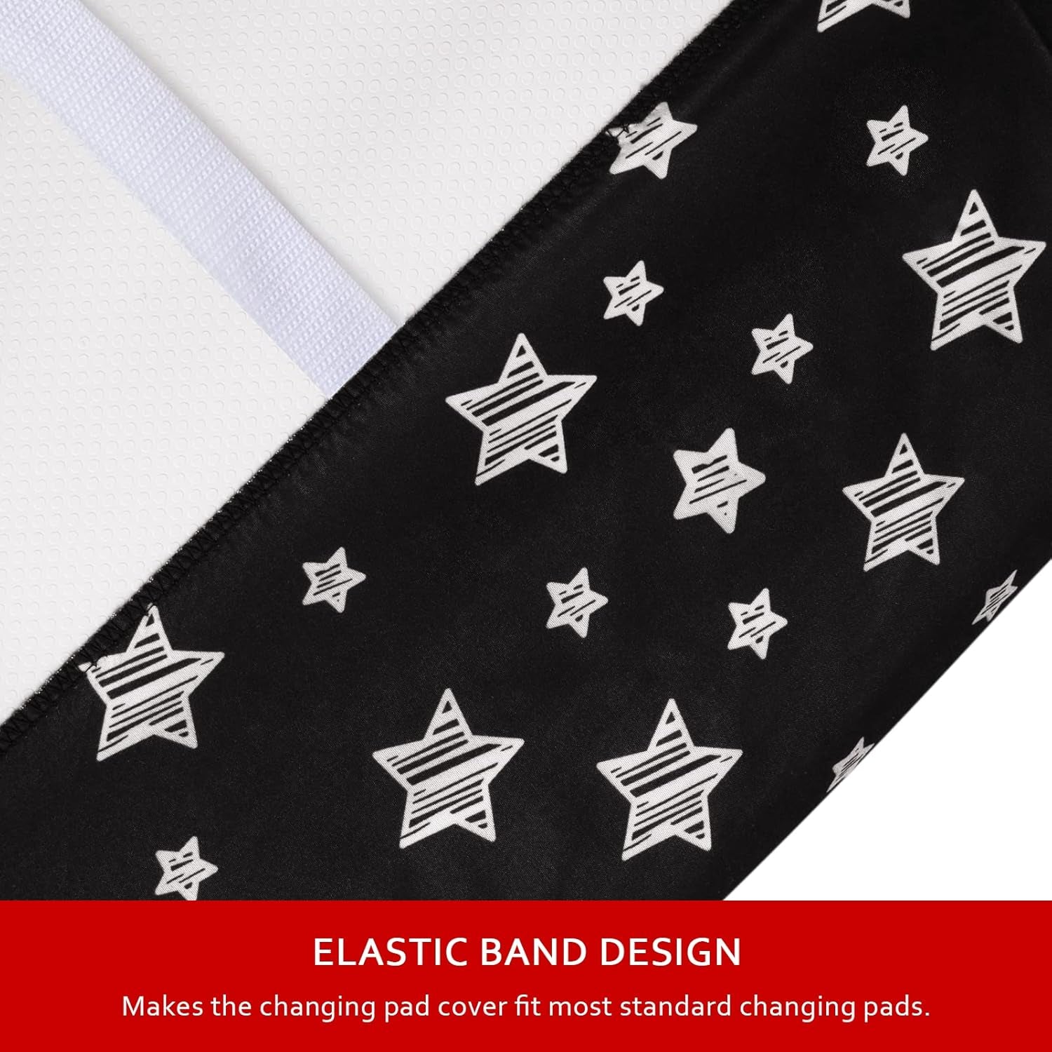 Changing Pad Cover for Boys Girls 2 Pack, Lovely Print Soft Unisex Diaper Change Table Sheets, Fit 32"X16" Contoured Pad, Comfy Cozy 2-Pack Cradle Sheets, Grey & Black