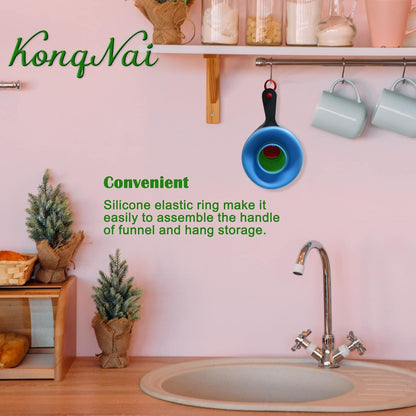 Canning Funnel for Wide and Regular Jars，Wide Mouth Funnels Sets of 3, Large for Mason Jar, Food Grade Collapsible Silicone Kitchen Accessories for Transfer Jam, Juice, Spices and Oil