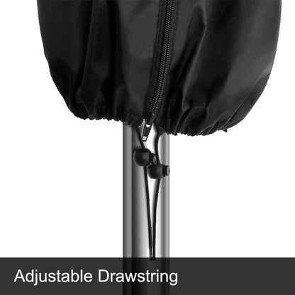 Patio Umbrella Cover, Waterproof Umbrella Covers for 7Ft to 9Ft Outdoor Umbrellas Market Parasol Covers with Push Rod, Black