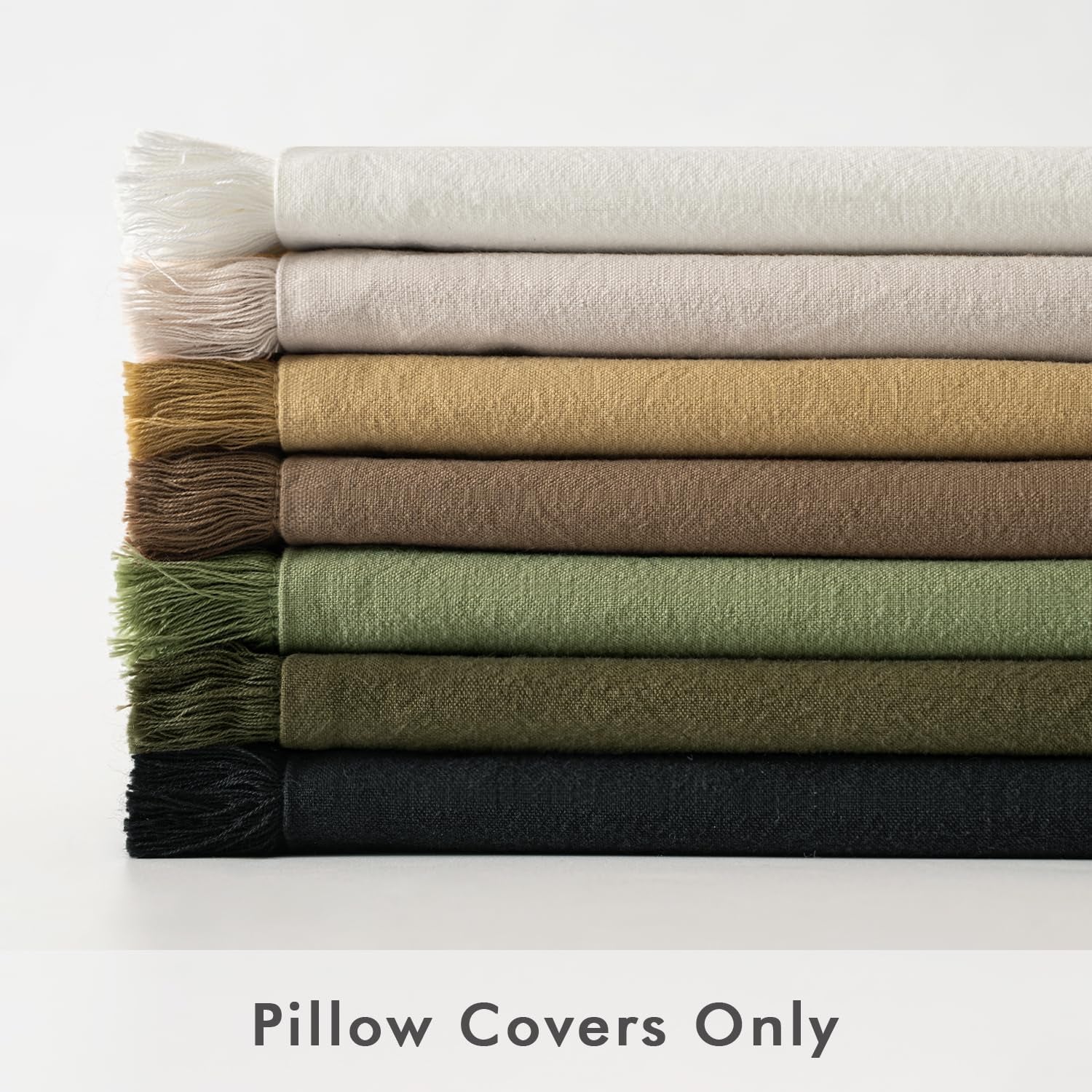 Throw Pillow Covers Boho Farmhouse 18X18 Set of 2 Decorative Cream White Couch with Fringe Chic Cotton Pillowcases Home Decor Accents for Spring Cushion Soft Bed Living Room