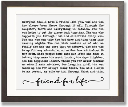 Friend for Life Beautiful Peom for Special Friend Soul Sister Gift Best Friend Gift for Friend Typography Wall Decor Friend Quotes Print (8X10 Inch)