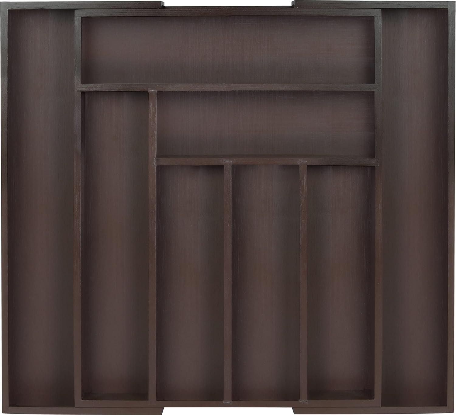 Expandable Drawer Organizer, Adjustable Kitchen Drawer Organizer, Bamboo Drawer Dividers Organizer for Kitchen, Silverware, Flatware, Living Room (Brown, 6-8 Compartment (1-Pack))