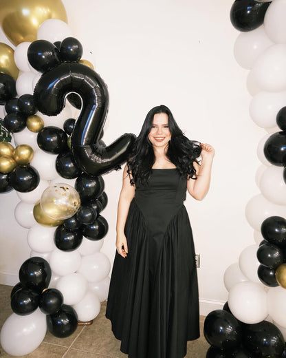 1 Balloon - Black Birthday Number Balloons, 40 Inch Large Foil Balloons for Men Women Boys Girs Black Themed Birthday Decorations