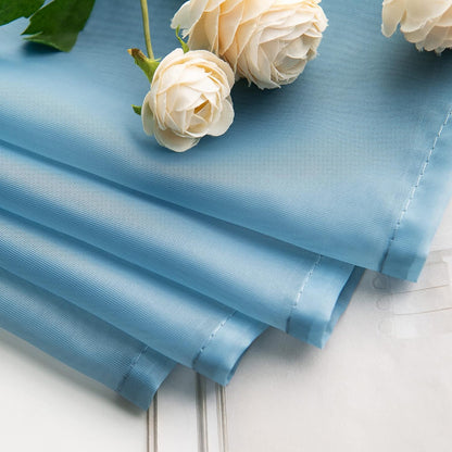 Half Window Sheer Curtains Rod Pocket Translucent Voile Drapes Extra Wide for Small Window Kitchen Cafe One Panel 54 X 18 Dusty Blue