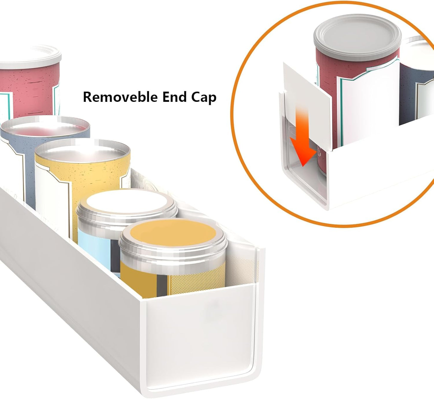 Adhesive Acrylic Spice Rack with Nano Double Sided Tape Wall Mount Organizer Wall Spice Rack with Shelf Ends for Kitchen Cabinet Door - 2 Pack 12'' Shelves (White)