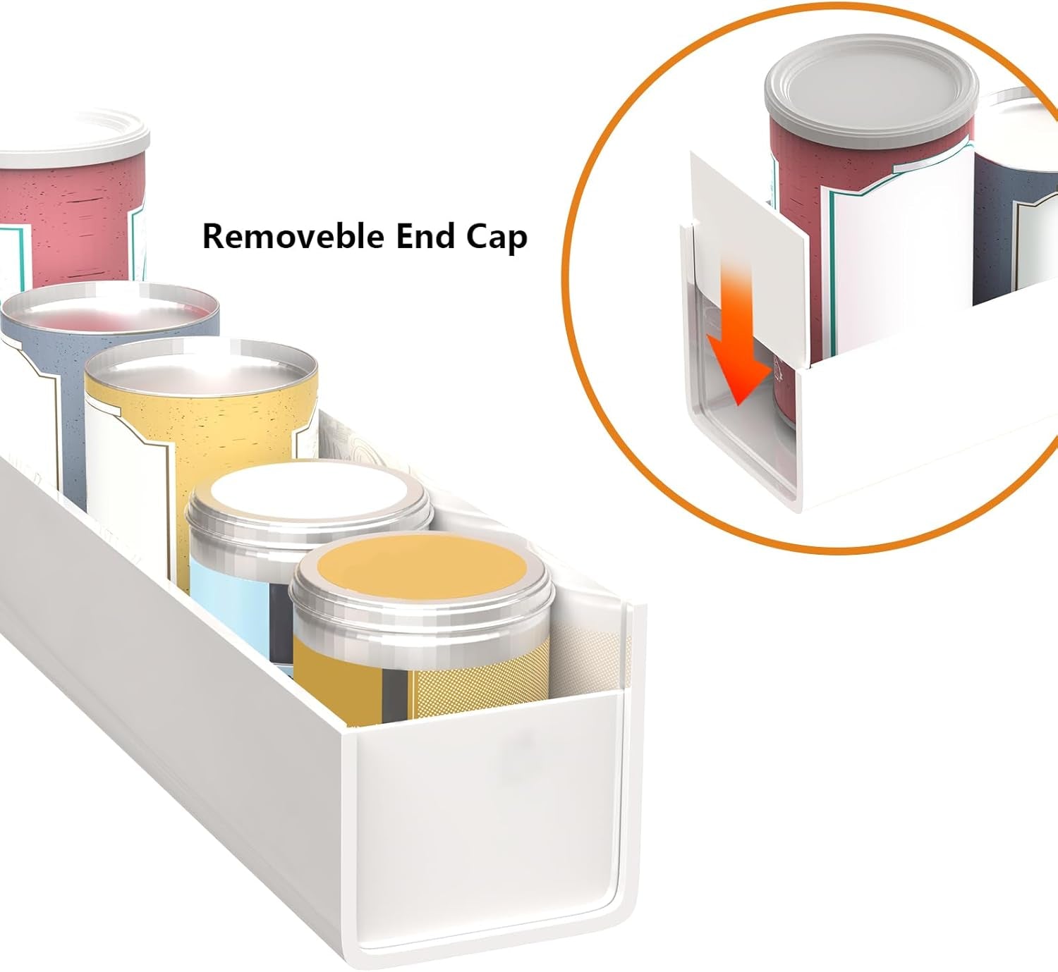 Adhesive Acrylic Spice Rack with Nano Double Sided Tape Wall Mount Organizer Wall Spice Rack with Shelf Ends for Kitchen Cabinet Door - 2 Pack 12'' Shelves (White)