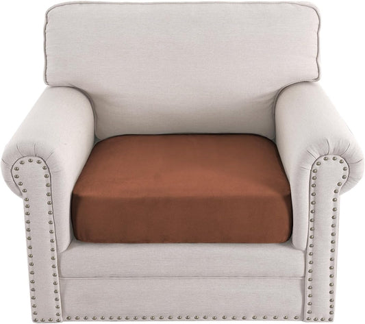 Suede Arm Chair Covers Stretch Couch Cushion Covers Thick Soft Chair Covers Armchair Couch Cover for Sectional Sofa Covers for Pets Washable(1 Piece Chair Cover, Vintage Clay)