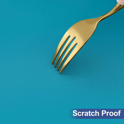 Rectangle Table Cloth Cover, Waterproof Polyester Elastic Fitted Tablecloth, Fits for 6 Foot Folding Tables, Washable Table Protector for Picnic, Camping, Outdoor (Teal, 30" X 72")