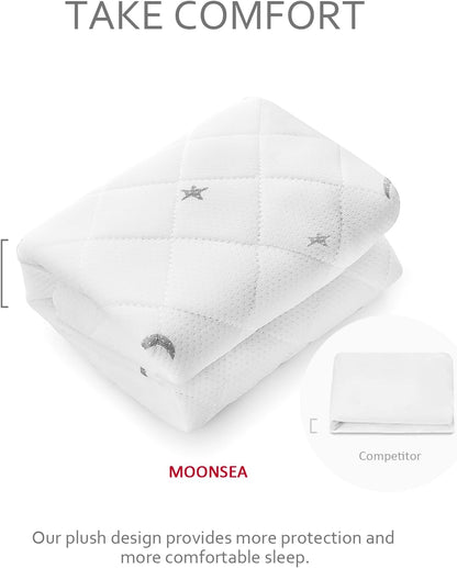 Waterproof Pack N Play Mattress Pad, Mini Crib Mattress Cover Protector 38'' X 26'' Fit Graco Pack N Play, Suitable for Baby Portable Mini Cribs and Foldable Mattresses, Breathable and Washable