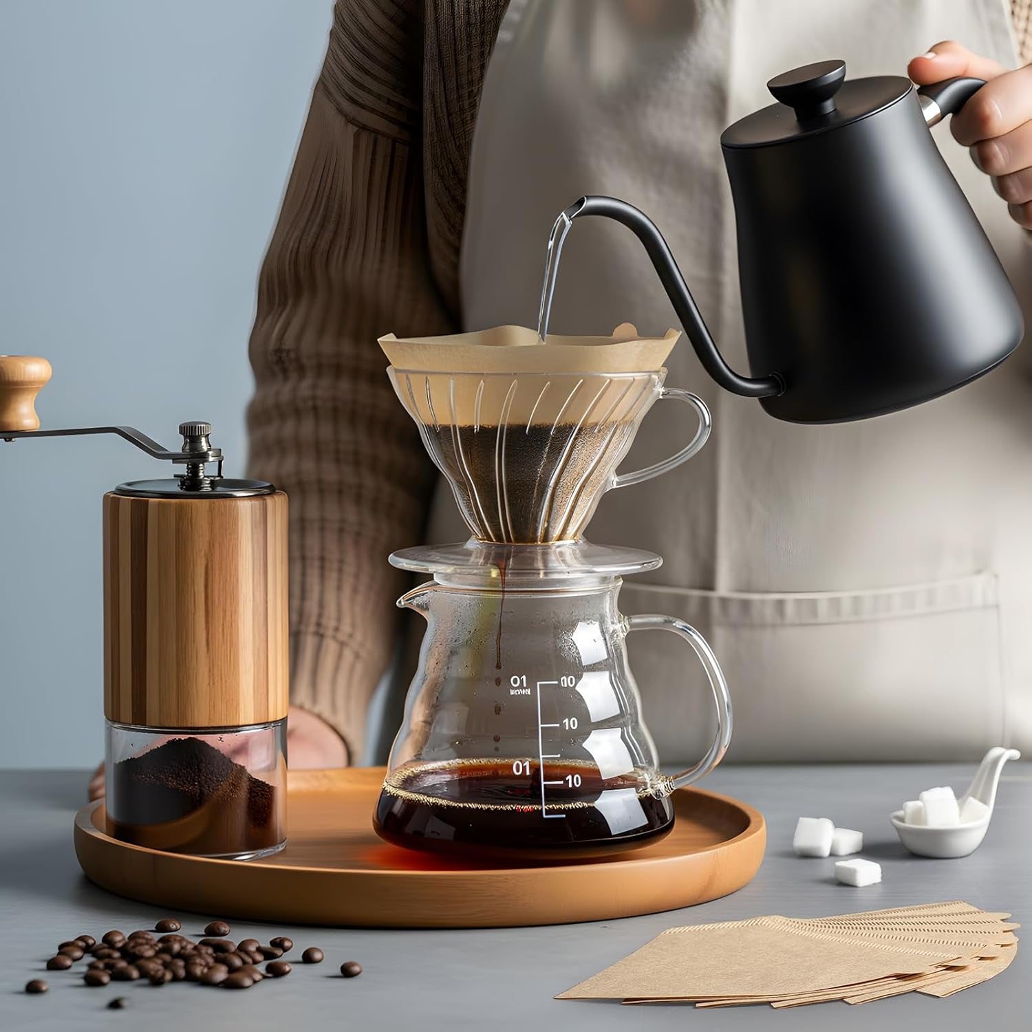 #4 Cone Coffee Filters 8-12 Cup, 200 Count Unbleached Natural Coffee Paper Filters, No Blowout, Disposable Coffee Filter for Pour over and Drip Coffee Maker
