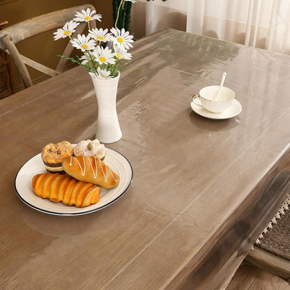 Clear Vinyl Tablecloth Protector Waterproof/Oil-Proof Plastic Square Transparent Sheet Table Cover (54X54 Inch)