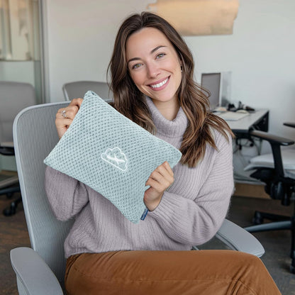 Travel Blanket with Bag, Ultra-Soft Jacquard Fleece Blanket with Luggage Sleeve & Backpack Clip, Airplane Blanket Travel Essentials, Blue