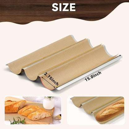 Unbleached Precut Parchment Paper for Baguette Bread Pan - 100-Pack Disposable Baking Sheets for Sourdough French Bread Pans, Non-Stick Baking Accessories