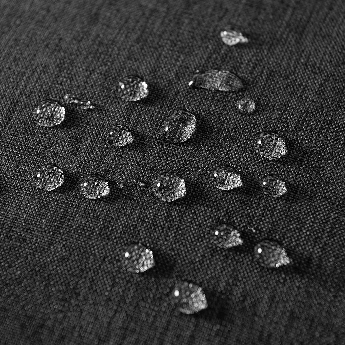 Pack of 2 Decorative Outdoor Solid Waterproof Throw Pillow Covers Faux Linen Garden Farmhouse Cushion Cases for Halloween Patio Tent Balcony Couch Sofa 12X12 Inch Black