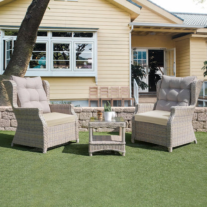 Outdoor Chair Cushions Pack of 4, Water Resistant Patio Cushions with Ties, High Density Sponge Filling Square Corner Seat Cushions for Outdoor Furniture, 18.5"*16"*3", Beige