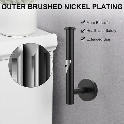 Towel Holder for Bathroom Wall Matte Black Bathroom Toilet Paper Roll Holders 304 Stainless Steel Shower Towel Hooks 4 Packs