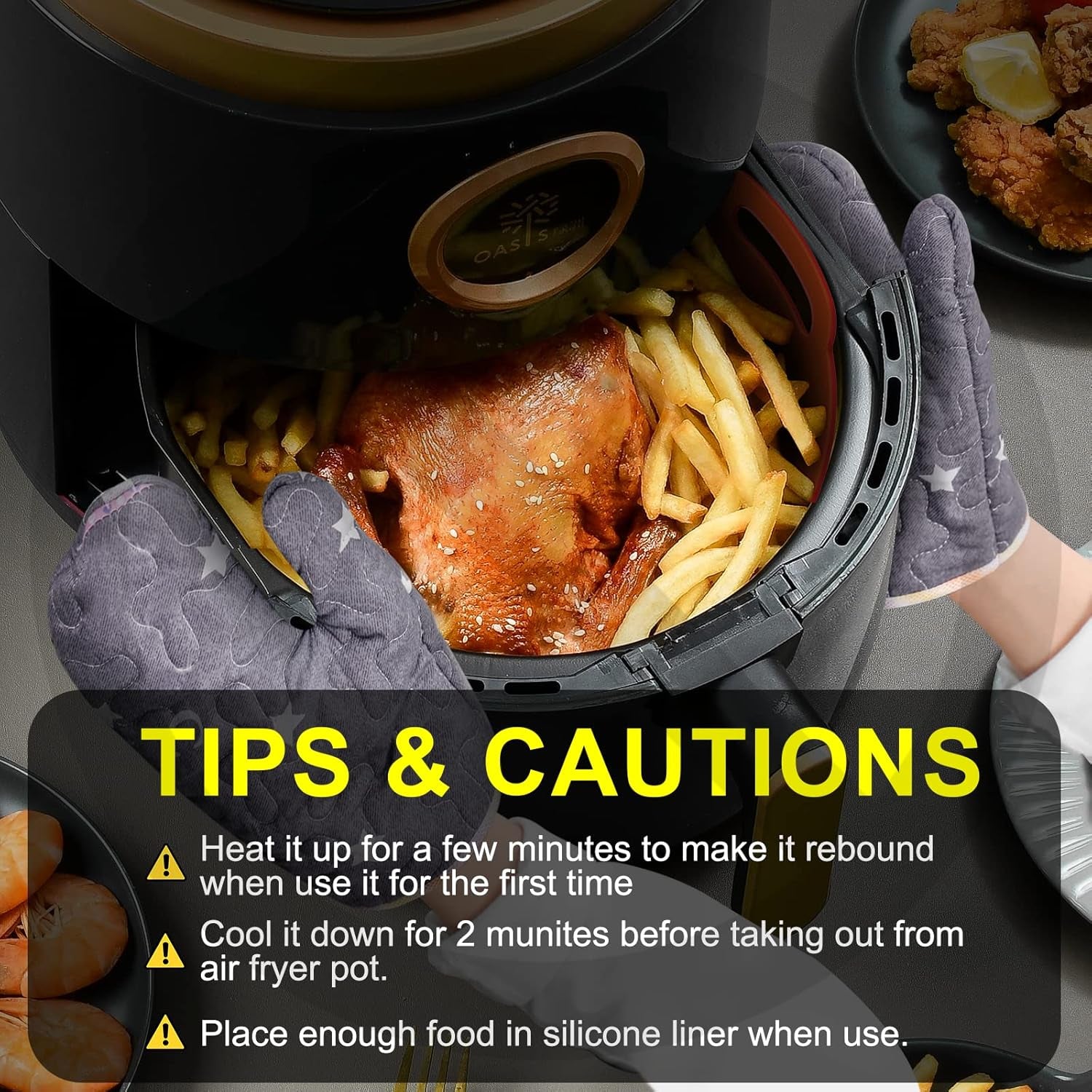 Silicone Air Fryer Liners Reusable Airfryer Liners 2 Pack 3-5 QT Silicone Pot 7.7 Inch, Air Fryer Basket round Silicone Mat Oven Baking Tray Replace Parchment Paper for Air Fryer Accessories