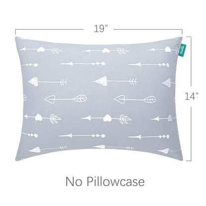 Kid Travel Pillow for Sleeping, Kid Pillow 14" X 19" for Toddler Bed, Soft & Skin-Friendly Small Pillows for Sleeping, Toddler Use Only, Age 2 to 5 (Light Grey Arrow)
