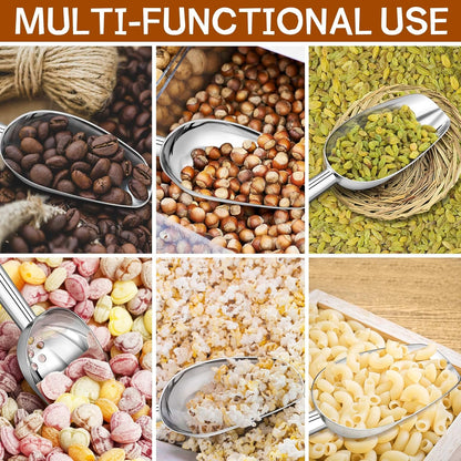 6 Oz Ice Scoop with Drain Holes, Small Stainless Steel Candy Food Coffee Bean Scoop, Utility for Kitchen Garden Bar Wedding Bath, Heavy Duty & Non Toxic & Easy Clean, Silver - 1 Piece