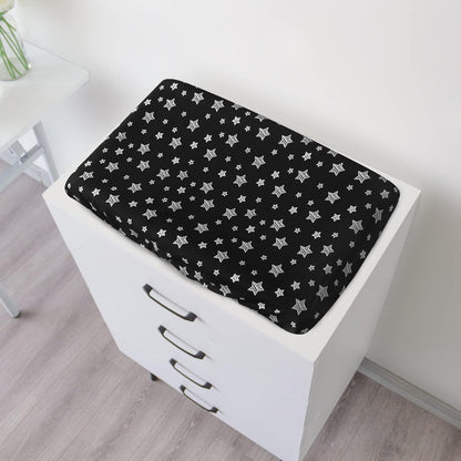 Changing Pad Cover for Boys Girls 2 Pack, Lovely Print Soft Unisex Diaper Change Table Sheets, Fit 32"X16" Contoured Pad, Comfy Cozy 2-Pack Cradle Sheets, Grey & Black