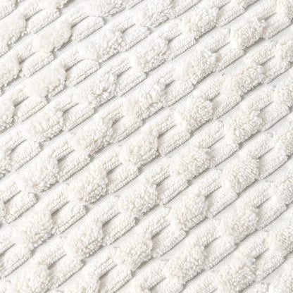 Set of 2 Boho Cream Decorative Throw Pillow Covers 18X18 Inch with Pom-Poms for Couch Bed Sofa, Modern Farmhouse Home Decor, Soft Plush Corduroy Cute Cushion Case 45X45 Cm