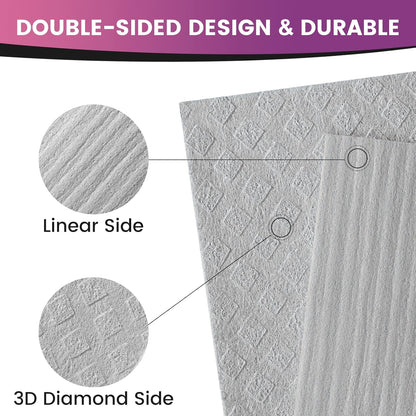 100% Cotton Kitchen Dish Cloths(Dark Grey, 12 X 12 Inches, 6-Pack) and Swedish Dishcloths for Kitchen(Grey, 10 Pack), Reusable and Eco-Friendly Cellulose Sponge Cloths