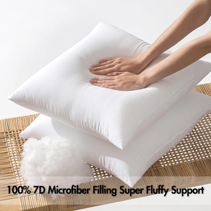 Set of 2 Waterproof Outdoor Throw Pillows - 18" x 18" Fade-Resistant Cushions with Inserts, Fluffy Decorative Pillows for Patio, Garden, and Sofa Use in Dark Blue