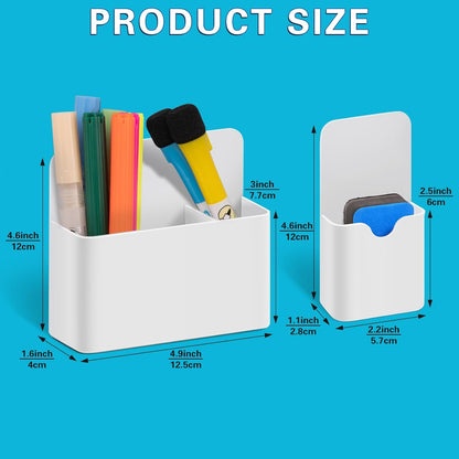 4 Pack Magnetic Pen Holder, Magnetic Marker Holder for Whiteboard, Magnetic Dry Erase Marker Holder, Magnetic Pen Holder for Refrigerator, Magnetic Pencil Holder, Magnet Locker Organizer