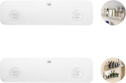 2 Pack Shower Caddy Adhesive for Replacement, Strong and Durable Adhesive Shelf, No Drilling Hang Walls Adhesive Bathroom Shelves(For Long and Big Shelf 10.5 * 2.8 Inch