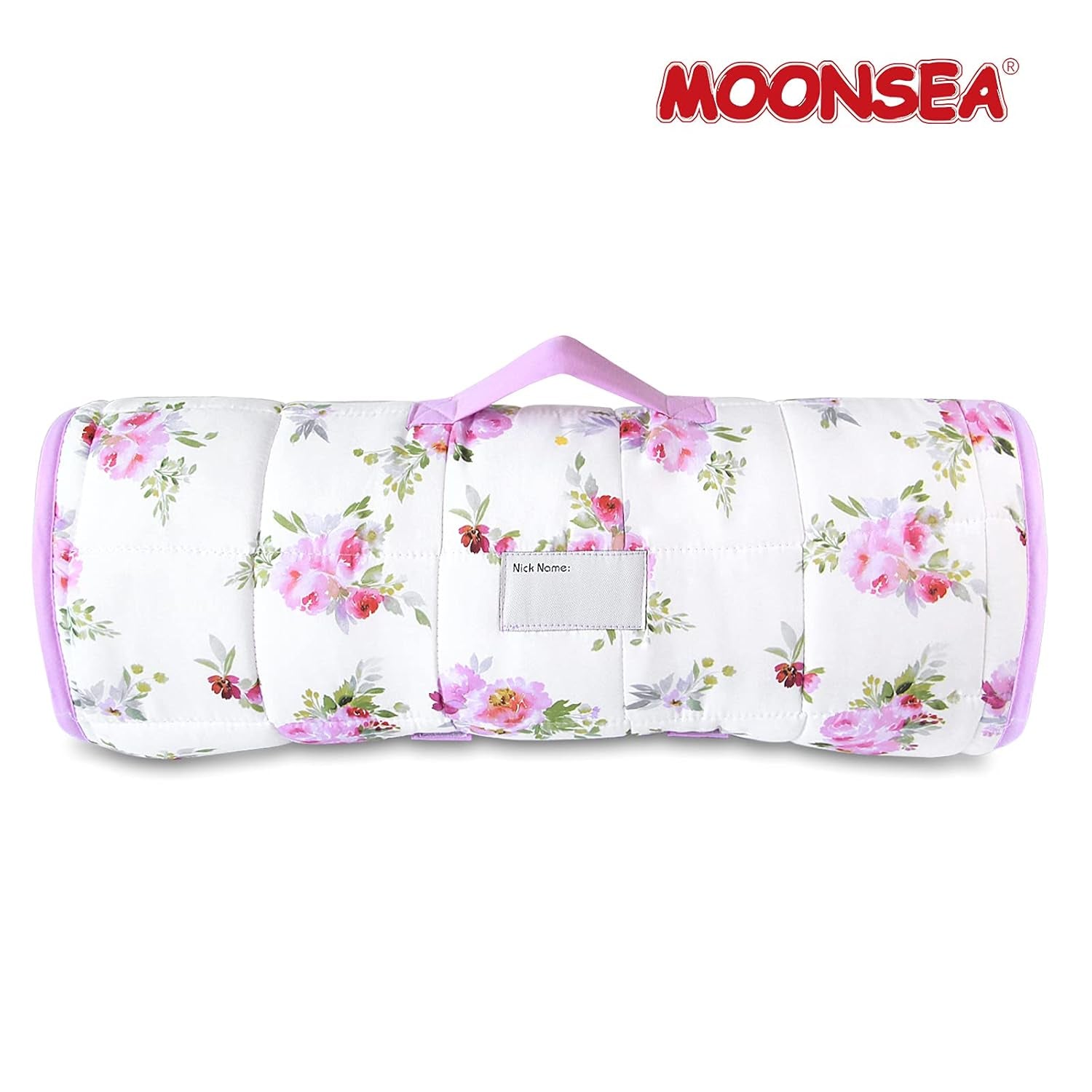 Toddler Nap Mat for Girls Floral, Kids Sleeping Mat with Fleece Blanket, Lightweight Perfect for Kids Preschool, Daycare, Travel Sleeping Bag, Fit Standard Cot