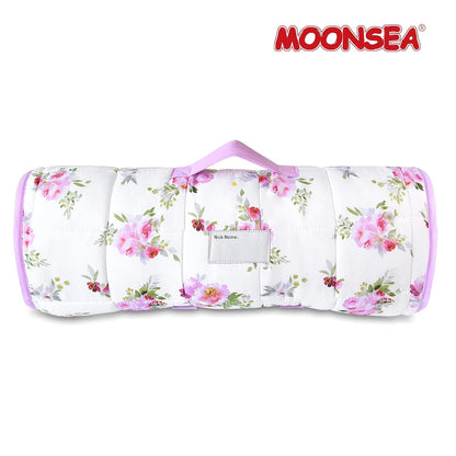 Toddler Nap Mat for Girls Floral, Kids Sleeping Mat with Fleece Blanket, Lightweight Perfect for Kids Preschool, Daycare, Travel Sleeping Bag, Fit Standard Cot