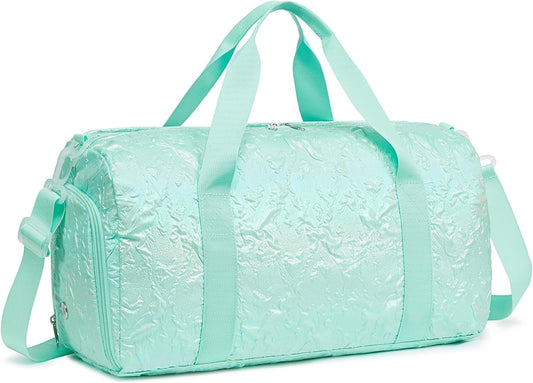 Duffle Bag Girls Kids Cute Gym Bag with Shoes Compartment & Wet Separation Waterproof Sports Overnight Travel Bag