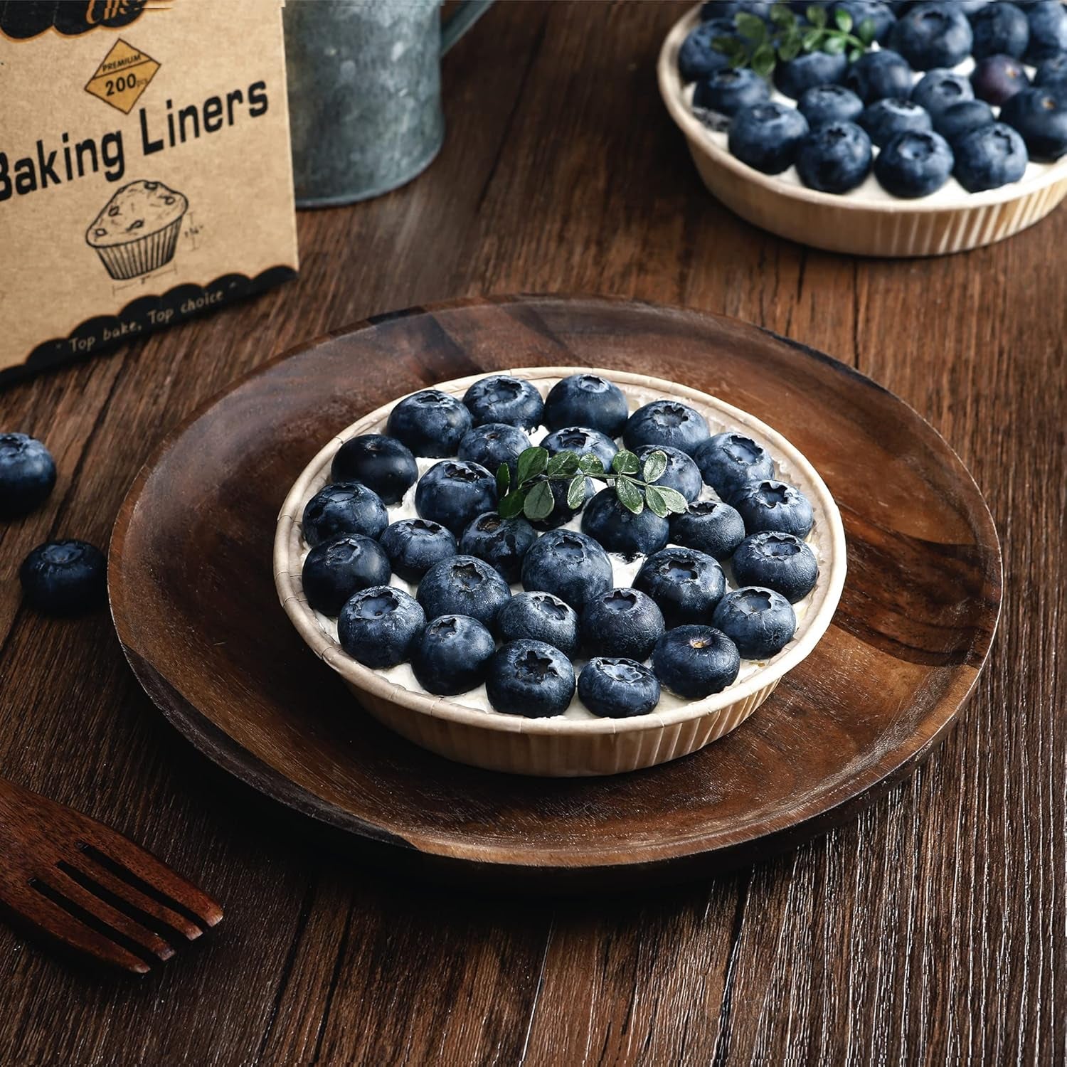 50Pcs Paper Mini Tart Pans for Baking, Mini Pie Tins 4Inch Mini Pie Pans, Non-Stick, Unbleached, Disposable Quiche Baking Dish,Oven Safe, Microwave Safe