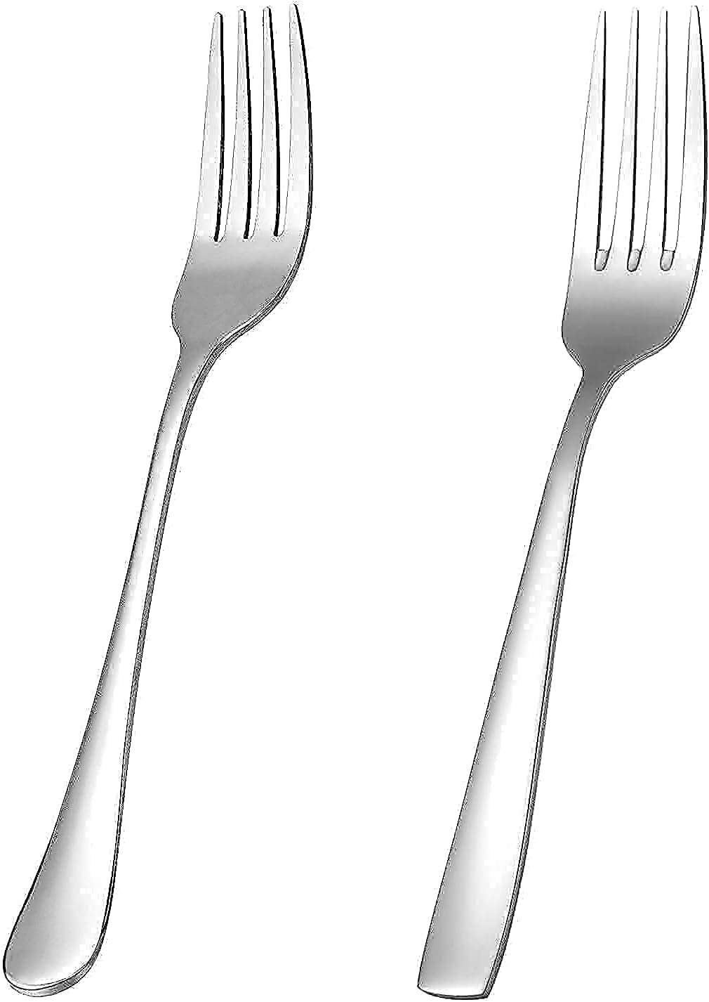 Dinner Forks Bundle,16 Pcs 8" Stainless Steel Silverware Forks with round Handle & 16 Pcs 8" Stainless Steel Fork with Square Handle,Mirror Finish & Dishwasher Safe,Use for Home,Kitchen or Restaurant