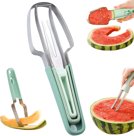 Watermelon Cutter Slicer, Watermelon Popsicle Mould, 3 in 1 Melon Scoop Fruit Scooper Tool for Dig Pulp Separator, Creative Dig Melon Kitchen Gadgets, Fruit Cutters Shapes, Fruit Scooper