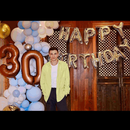 1 Balloon - Coffee Brown Birthday Number Balloons, 40 Inch Large Foil Balloons for Men Women Boys Girls Coffee Brown Themed Birthday Decorations