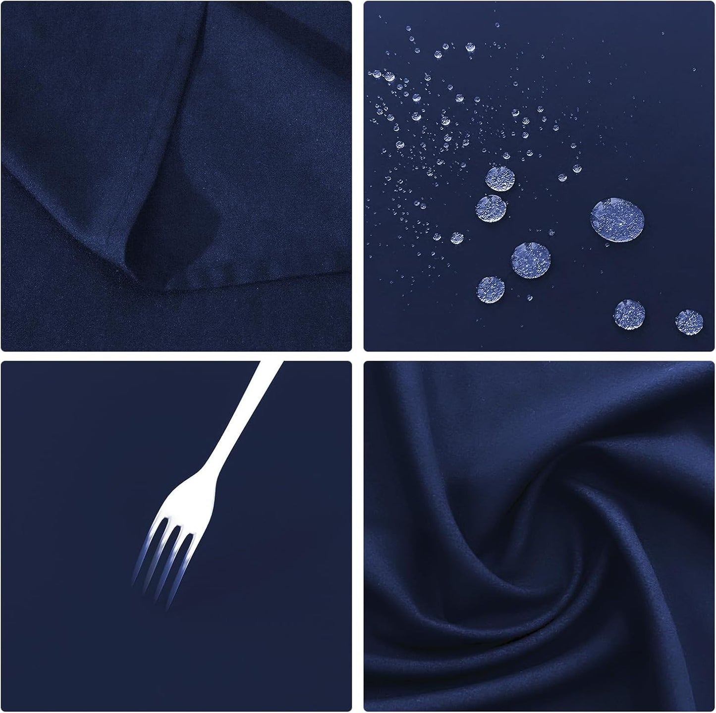 2PCS Navy Blue Table Cloth for Rectangle Table - 60 X 84 Inch Tablecloths Rectangular Waterproof Washable Wrinkle Resistant for 6 FT Wedding Cocktail Party
