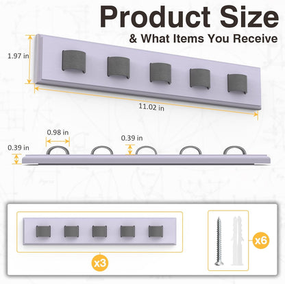 3 Pack Sunglass Organizer, Wall Mounted Sunglasses Organizer, Wooden Glasses Holder Sunglass Holder, Sunglasses Rack for Hanging Your Multiple Eyeglasses, for Wall, Home Decor(Purple)