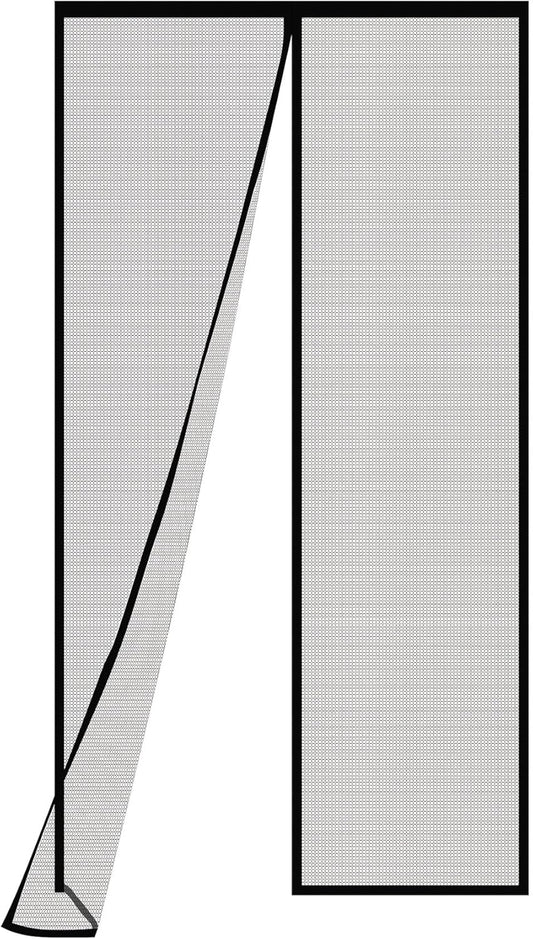 Magnetic Screen Door - 38.0 X 81.5'' Retractable Screen Door Mesh for Front Door or Sliding Door, Pet & Kid Friendly, Hands-Free Closure Keeps Bugs Out & Lets Breeze In, Black