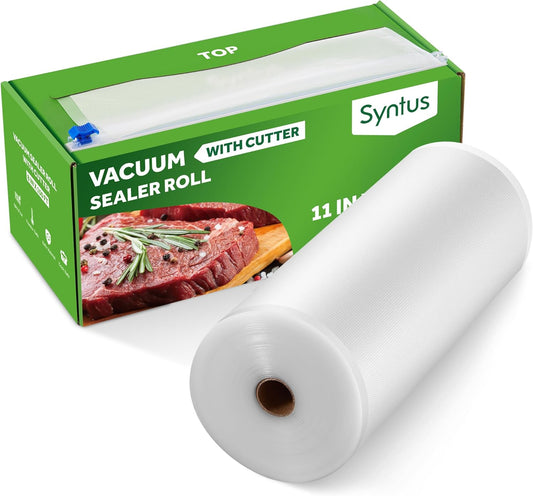 11" X 150' Food Vacuum Seal Roll Keeper with Cutter Dispenser, Commercial Grade Vacuum Sealer Bag Rolls, BPA Free Food Vac Bags, Ideal for Storage, Meal Prep and Sous Vide