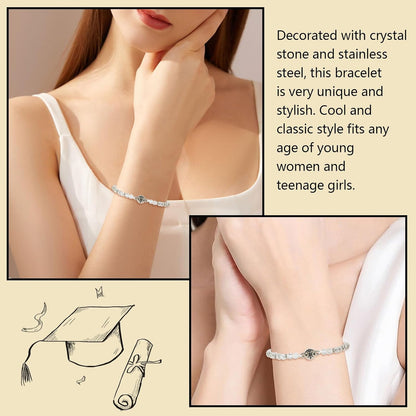 2025 Graduation Gifts for Her Cool High School College Class 5Th 8Th Grade Girls Bracelet Cards Middle School Kindergarten Masters Degree Senior Congratulations Gifts