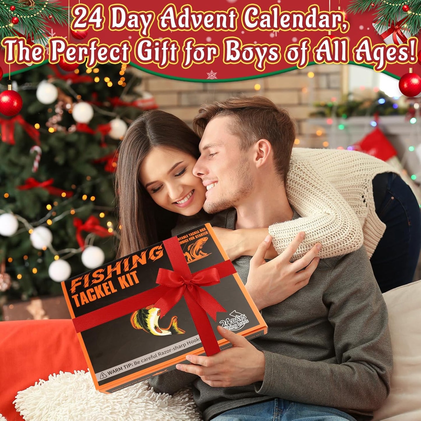24 Days Fishing Lure Advent Calendar 2025 for Men & Teen Boys, 24 Unique Artificial Baits for Fresh/Saltwater | Christmas Countdown Gift for Anglers (Crankbaits, Poppers, Minnows, Jigs, Frog Lures)