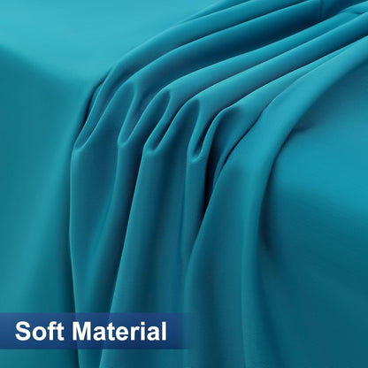 2 Packs Rectangle Fitted Tablecloth, 6 Foot Washable Fabric Table Cloth, Waterproof Polyester Table Cover for Party, Trade Show, Outdoor and Indoor (Teal, 30" X 72")