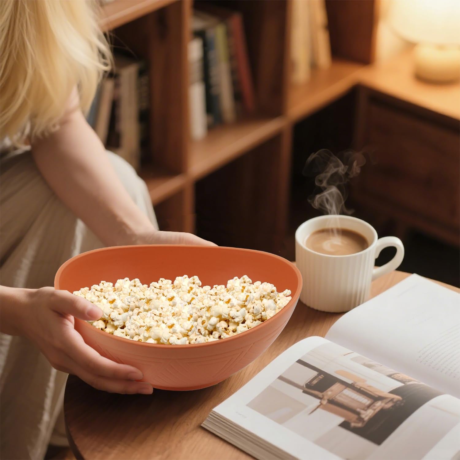 Large 9.6-Inch Oval Serving Bowls, Set of 4 - 60 Oz Multi-Color Dishes for Salads, Side Dishes, and Pasta, Microwave and Dishwasher Safe, Ideal for Weddings and Parties