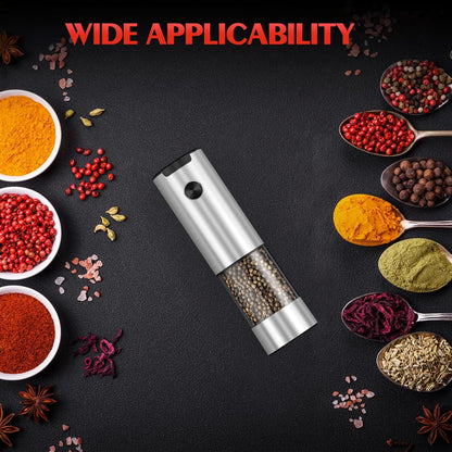 Salt and Pepper Grinder Set Electric Automatic Battery Pepper Mill Shakers Adjustable Coarseness Upgraded Larger Capacity with Led Kitchen Appliances Christmas Gifts for Women Men