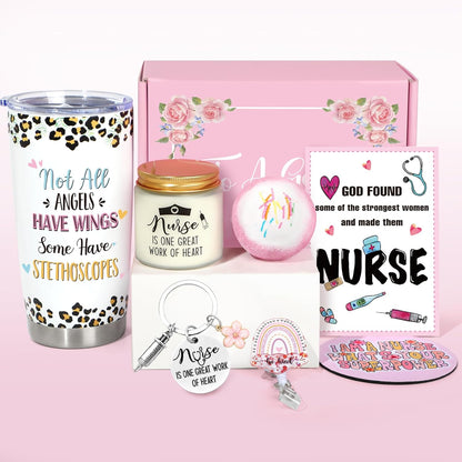 Nurse Gifts for Women, Nurses Week Gifts, Nurses Appreciation Gift for Graduation, Mothers Day, Birthday, Christmas, New Nurse Practitioner Gift - 20 OZ Tumbler Set for Nurses