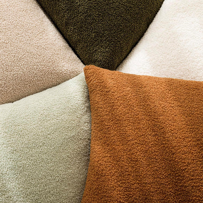 Pack of 2, Curly Faux Fur Decorative Throw Pillow Covers Soft Fuzzy Plush Cushion Case with Zipper Cozy Pillowcase for Home Living Room Couch Bed Sofa 16 X 16 Inch, Bronze