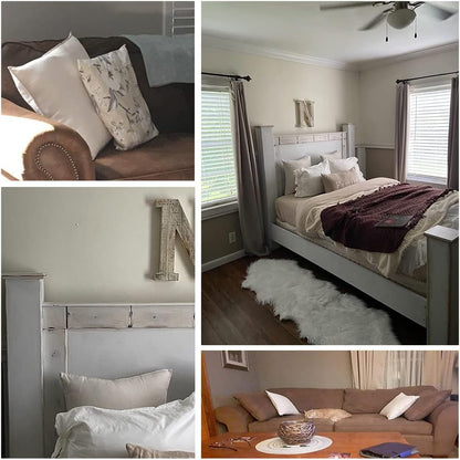 2 Packs Premium Faux Suede Decorative Throw Pillow Covers, Super Soft Square Pillow Case,Solid Cushion Cover for Couch/Sofa/Bedroom (16"X 16",Set of 2, Ivory)