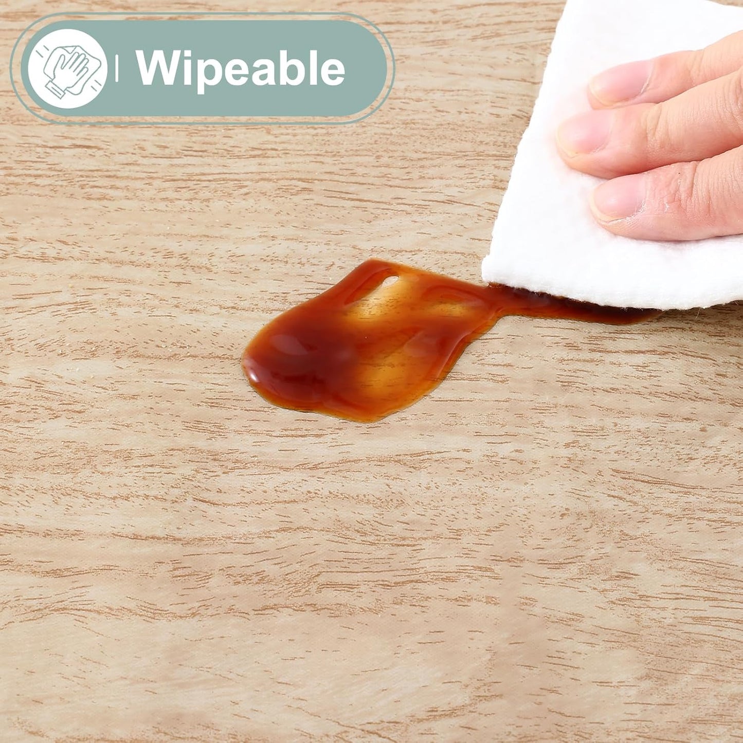 Rectangle Vinyl Tablecloth, Fitted Table Cover, Waterproof, Elastic Edge, Plastic Table Cloth Fit 6 Foot Folding Tables for Picnic, Indoor and Outdoor (Wood, 30X72 Inch)